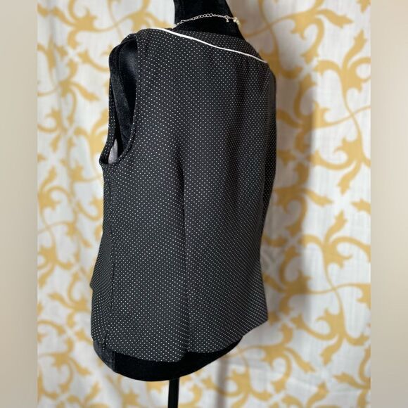 🔥❤️🔥 Sag Harbor Polka Dots Black Small White Round Neck Side Zipper Size… - Picture 8 of 8